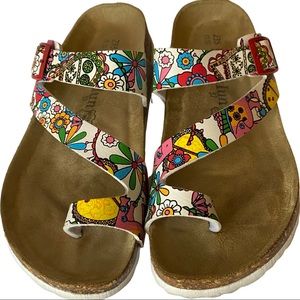 Maibulun Summer Crisscross White Floral Sandals (Size 6.5)